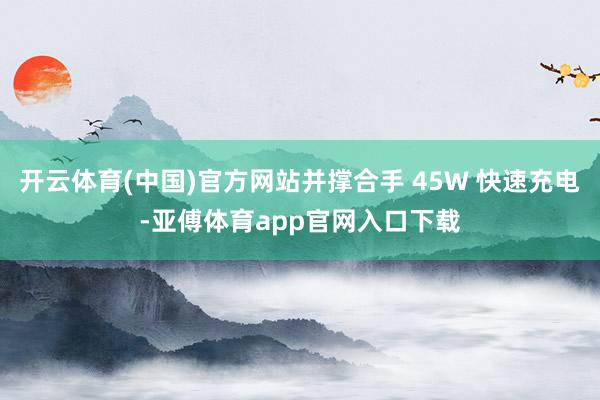 开云体育(中国)官方网站并撑合手 45W 快速充电-亚傅体育app官网入口下载