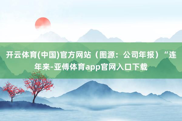 开云体育(中国)官方网站（图源：公司年报）“连年来-亚傅体育app官网入口下载