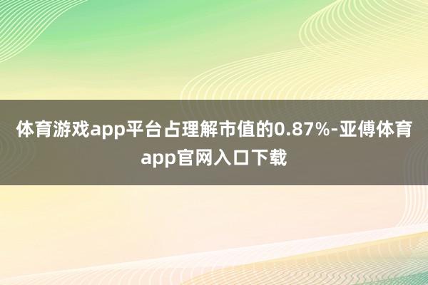体育游戏app平台占理解市值的0.87%-亚傅体育app官网入口下载